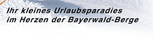 Ihr kleines Urlaubsparadies im Herzen der Bayerwald-Berge